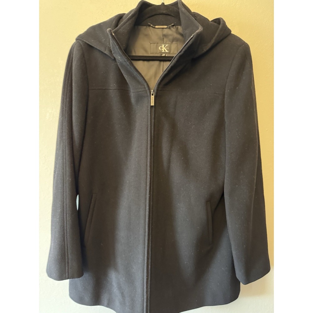 Ladies Large Black Calvin Klein Zip Up Winter‎ Jacket